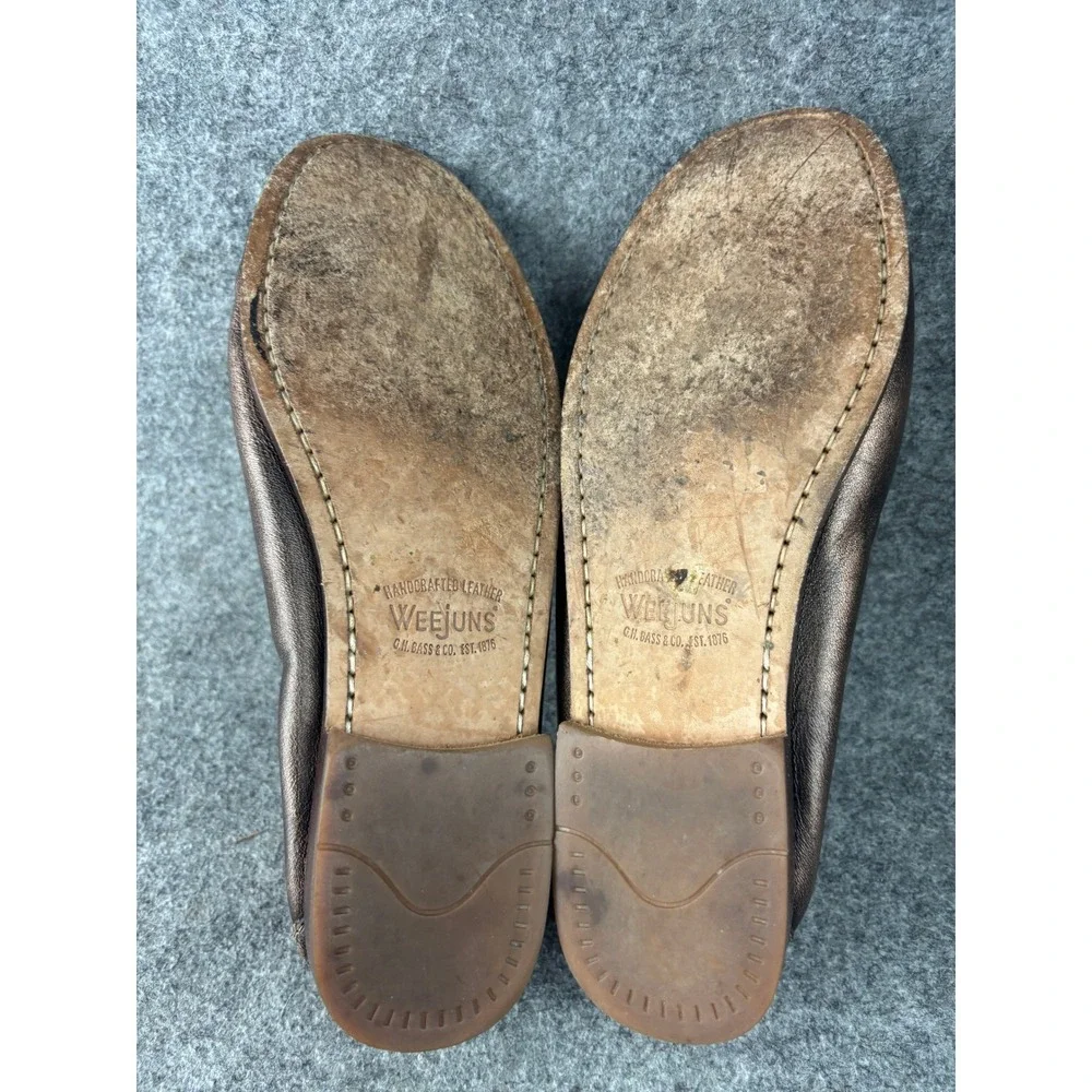 G.H. Bass Weejuns Penny Loafers Womens 10 Metallic Bronze Leather Slip On Shoes